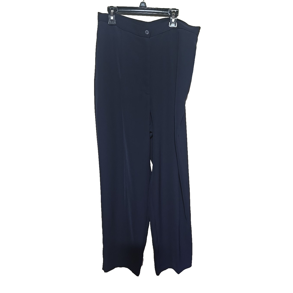 NWT Vtg Villager Navy Blue Straight Leg High Rise Dress Pants Womans Size 12